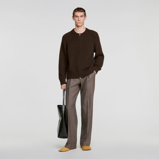Bomber Cardigan Zip-up bomber cardigan Chocolate