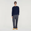Sponge Crewneck Terry Knit Jumper Navy Blue