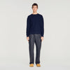 Sponge Crewneck Terry Knit Jumper Navy Blue