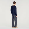 Sponge Crewneck Terry Knit Jumper Navy Blue