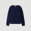 Sponge Crewneck Terry Knit Jumper Navy Blue