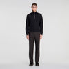 Half Zip Cotton Wool Boxy jumper with standing collar Black