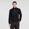 Half Zip Cotton Wool Boxy jumper with standing collar Black