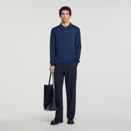Pablo Polo Ls Long-sleeved polo shirt Navy Blue