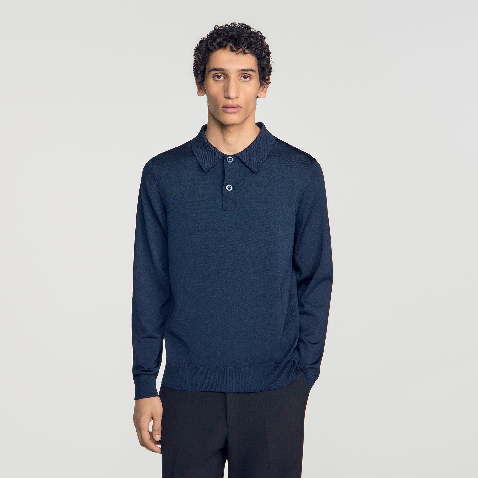 Pablo Polo Ls Long-sleeved polo shirt Navy Blue