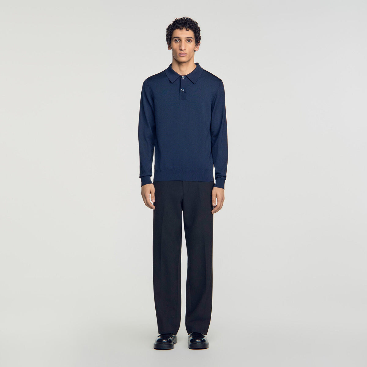 Pablo Polo Ls Long-sleeved polo shirt Navy Blue