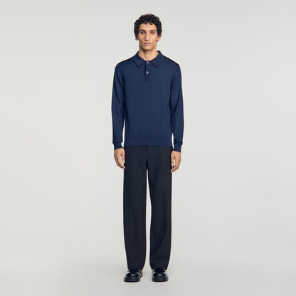 Pablo Polo Ls Long-sleeved polo shirt Navy Blue