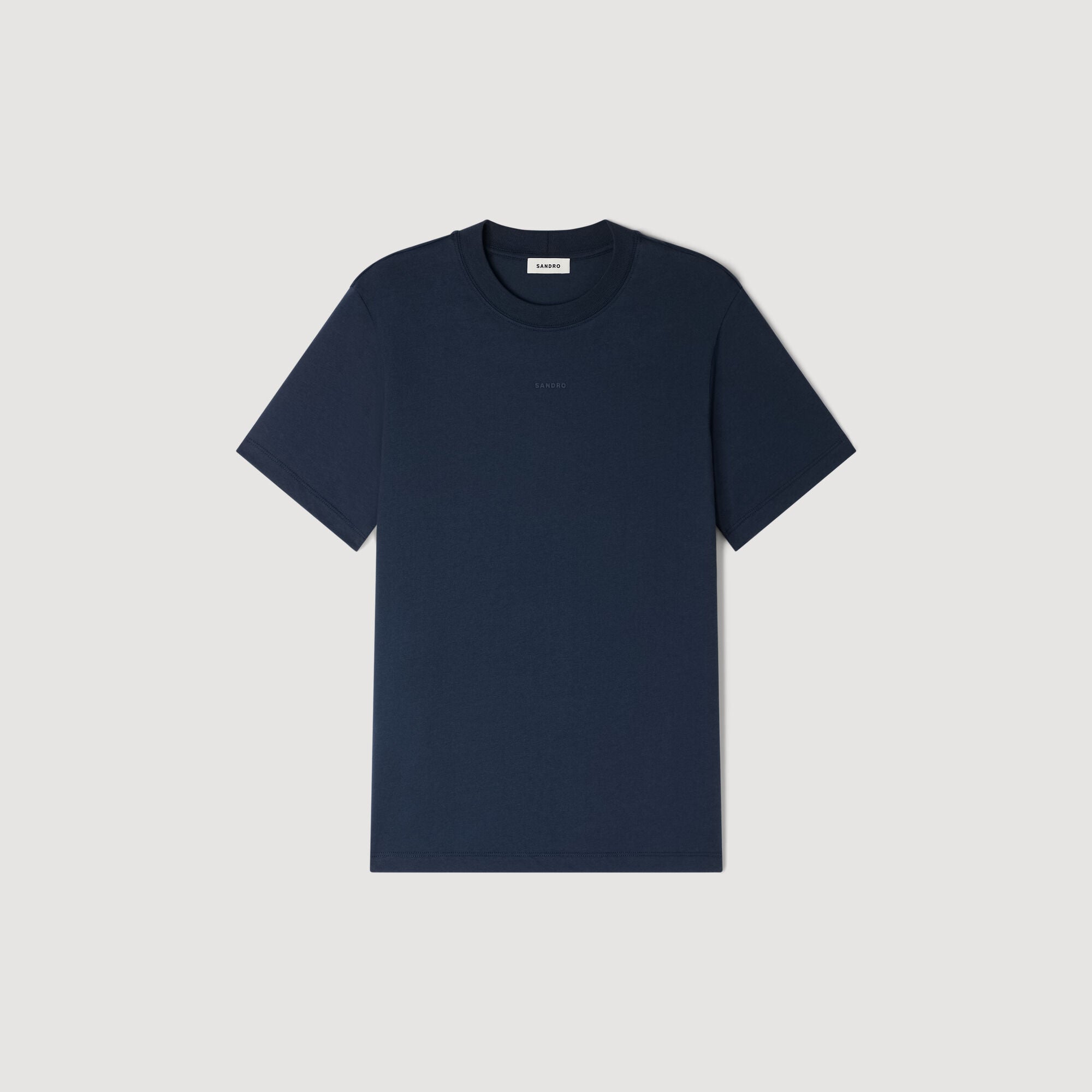 Sandro Logo Tee Cotton T-Shirt Navy Blue