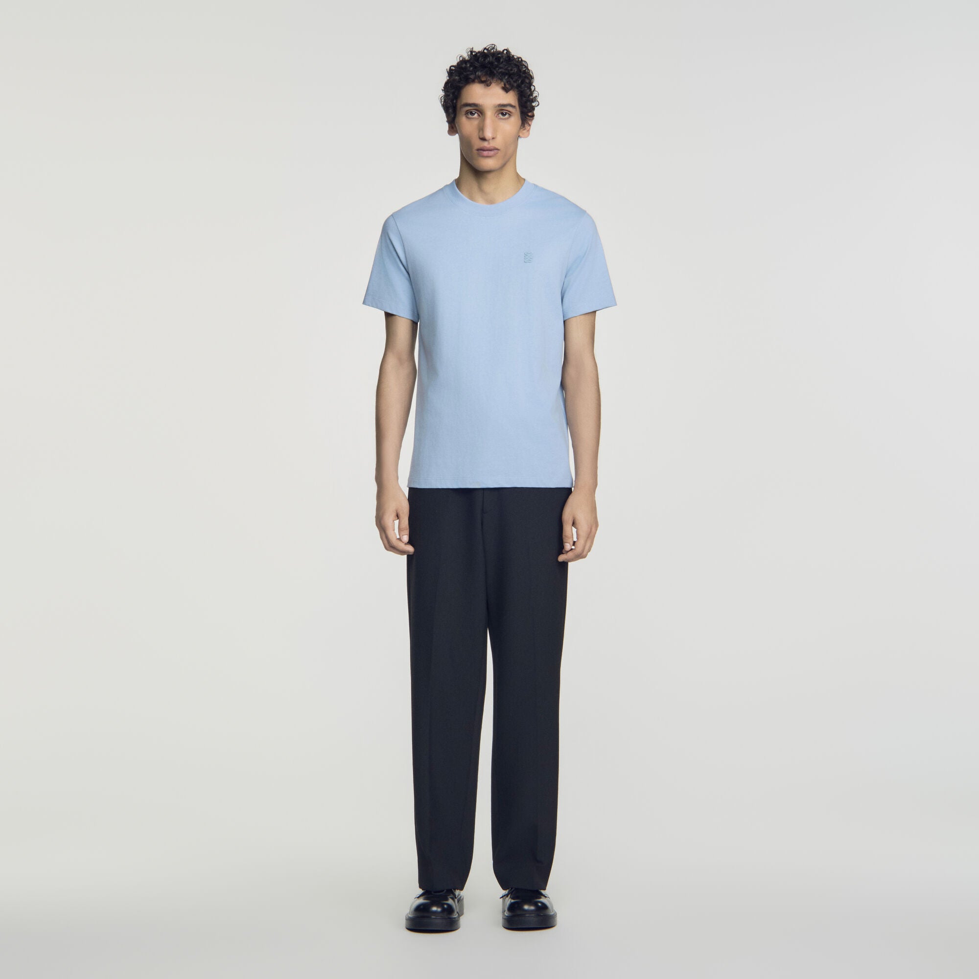 Tshirt Tonal Patch 4S Cotton Logo T-Shirt Blue Grey