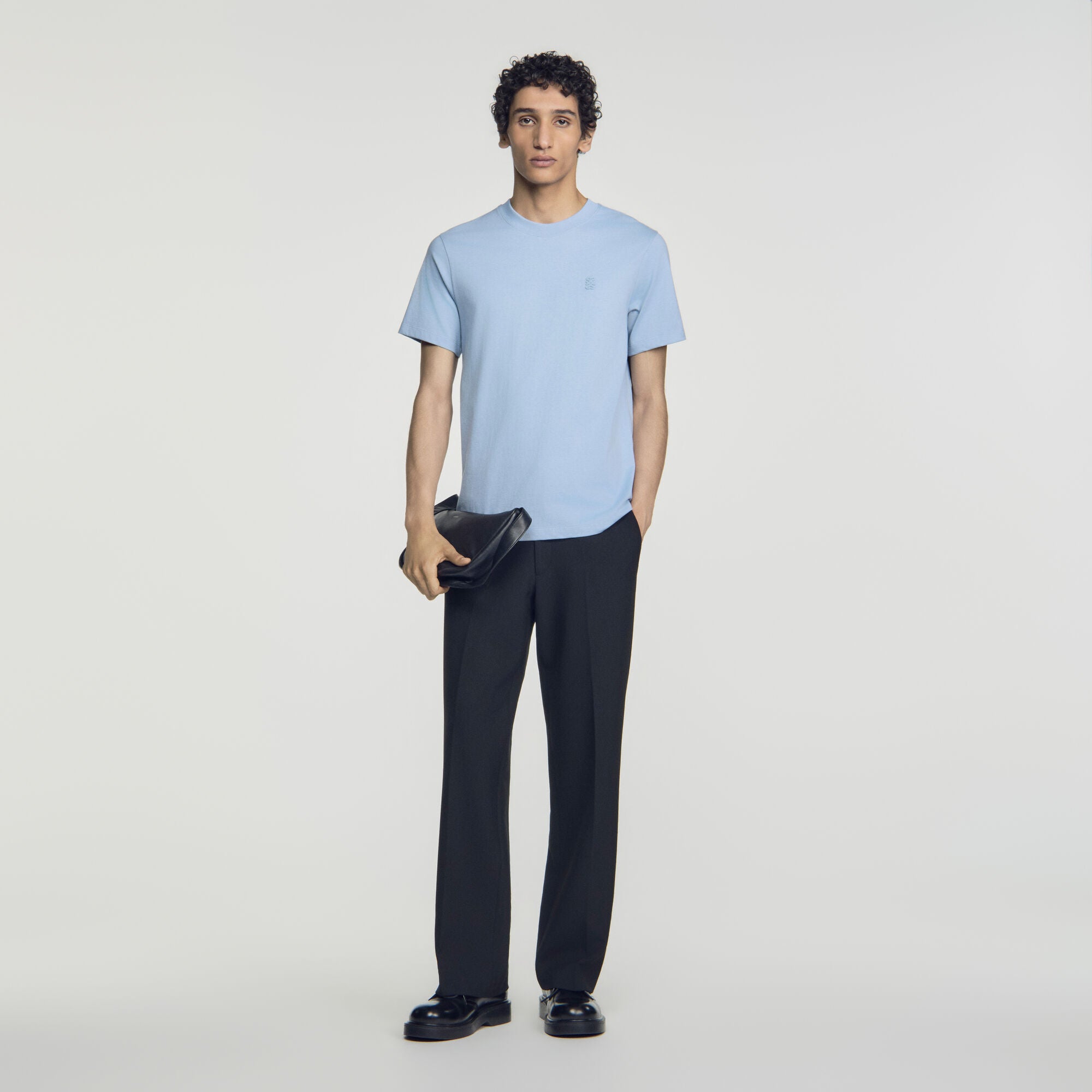 Tshirt Tonal Patch 4S Cotton Logo T-Shirt Blue Grey