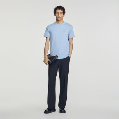 Tshirt Tonal Patch 4S Cotton Logo T-Shirt Blue Grey