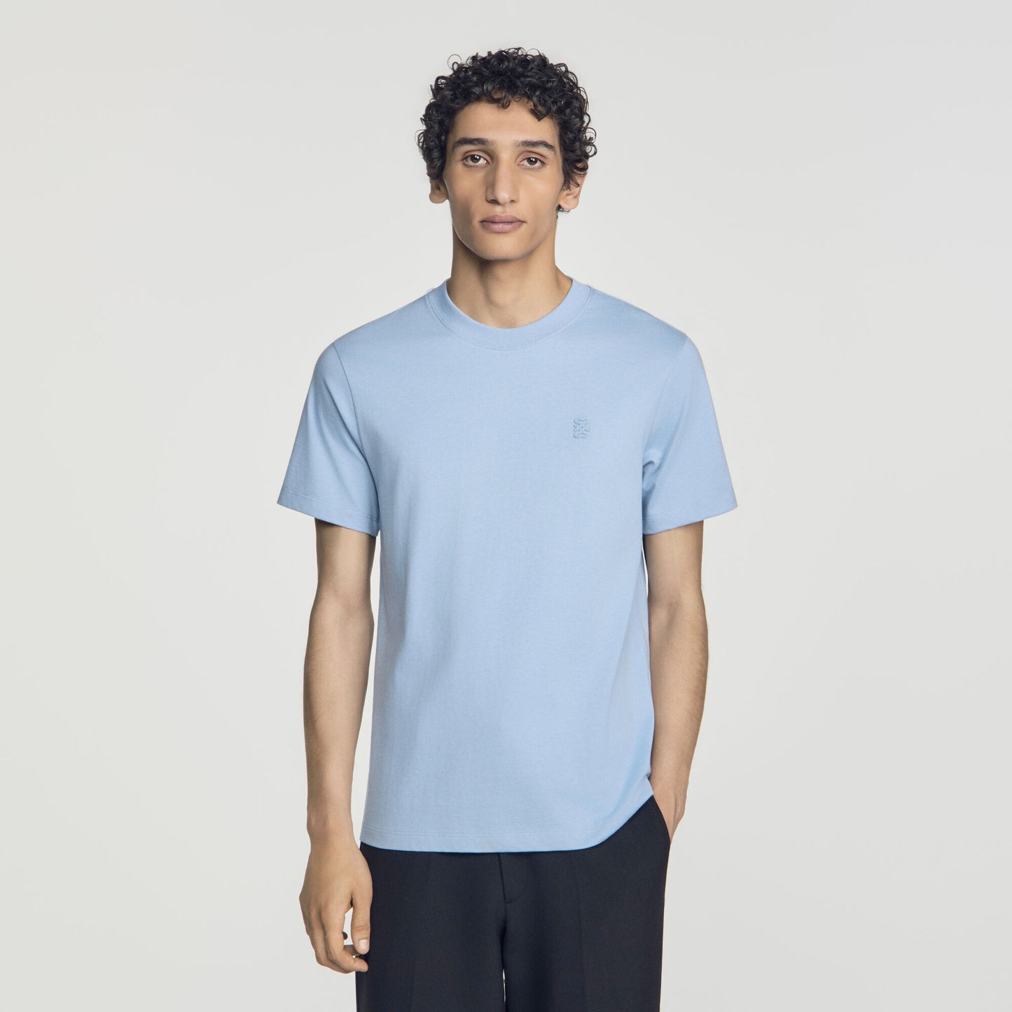 Tshirt Tonal Patch 4S Cotton Logo T-Shirt Blue Grey