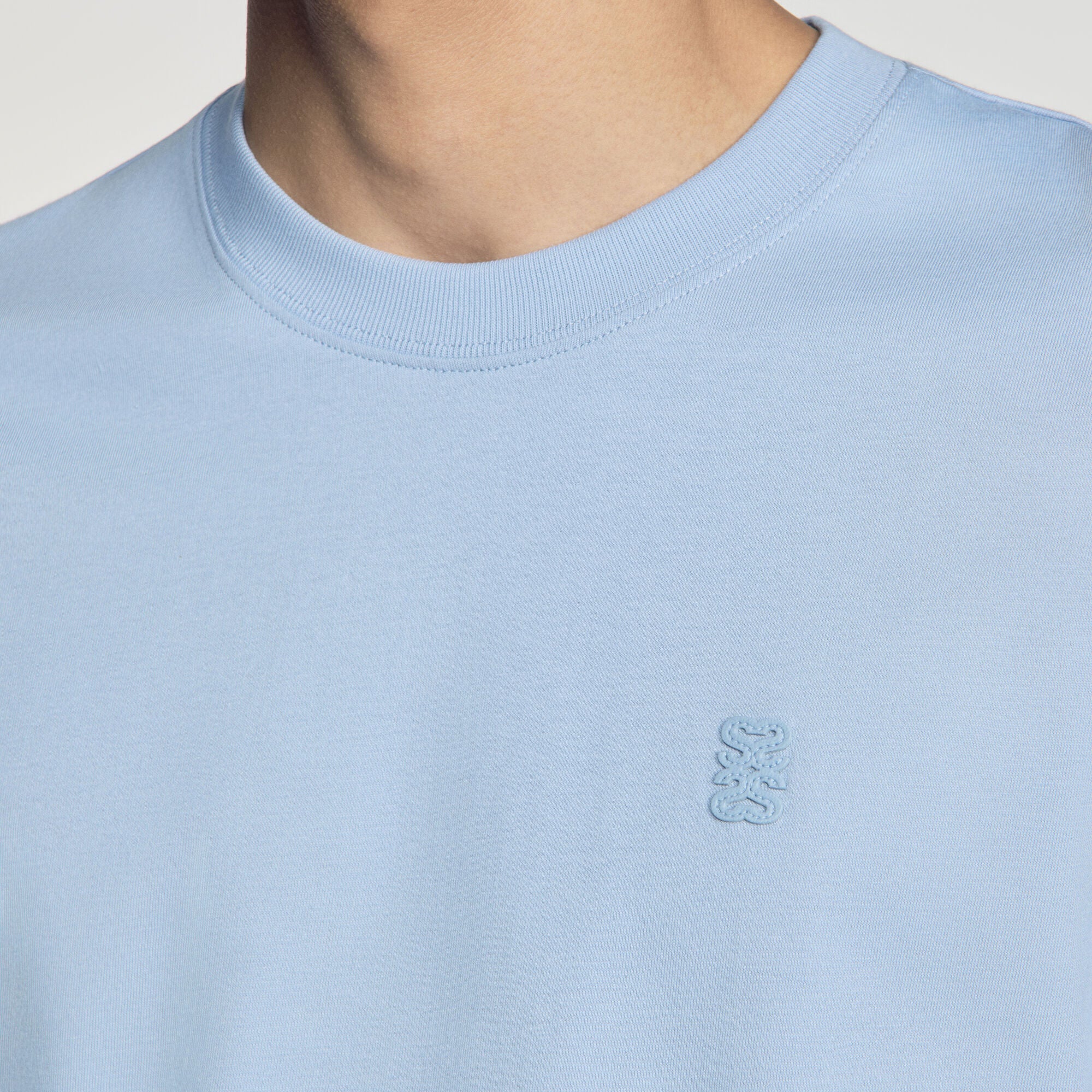 Tshirt Tonal Patch 4S Cotton Logo T-Shirt Blue Grey