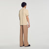 Polo Tonal Patch 4S Cotton polo shirt with leather logo Beige