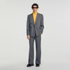 Croisee 4B Pinstripes Abstract pattern wool jacket Middle Grey