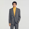 Croisee 4B Pinstripes Abstract pattern wool jacket Middle Grey