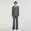 Croisee 4B Pinstripes Abstract pattern wool jacket Middle Grey