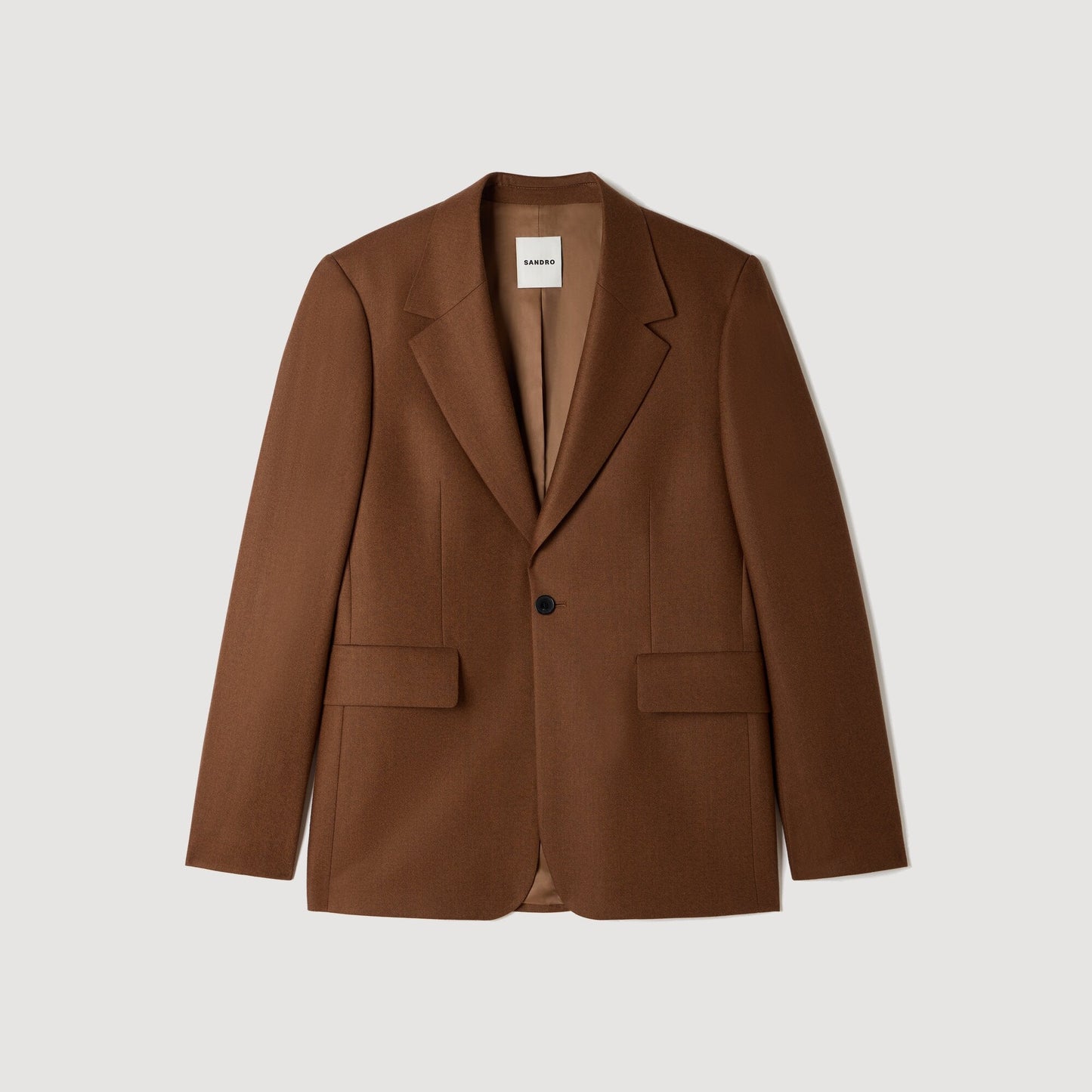 Mode Flannel Loose wool suit jacket Brown