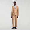 Mode Flannel Wool suit jacket Beige