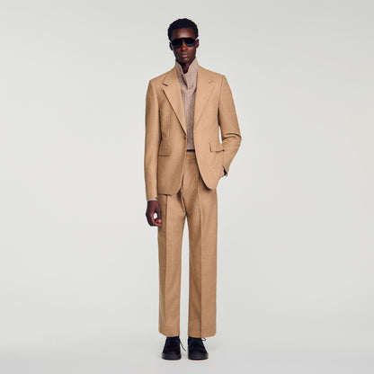 Mode Flannel Wool suit jacket Beige