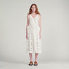 Lucie Openwork Floral Cotton Maxi Dress Ecru