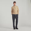 Half Zip Sweater Cotton Sweatshirt Cappucino