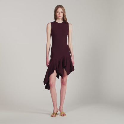 Biancona Asymmetric knit dress Brown