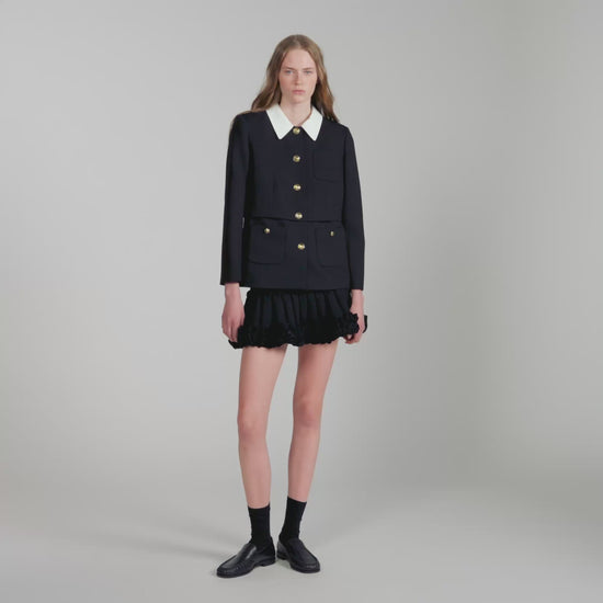 Rosmarina Jacket With Contrast Collar Black