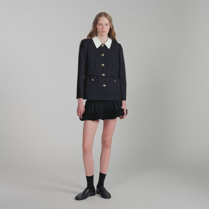 Rosmarina Jacket With Contrast Collar Black