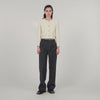 Cropped Bouclé Wool Jacket white