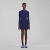 Velia Short knit dress with buttons Navy Blue