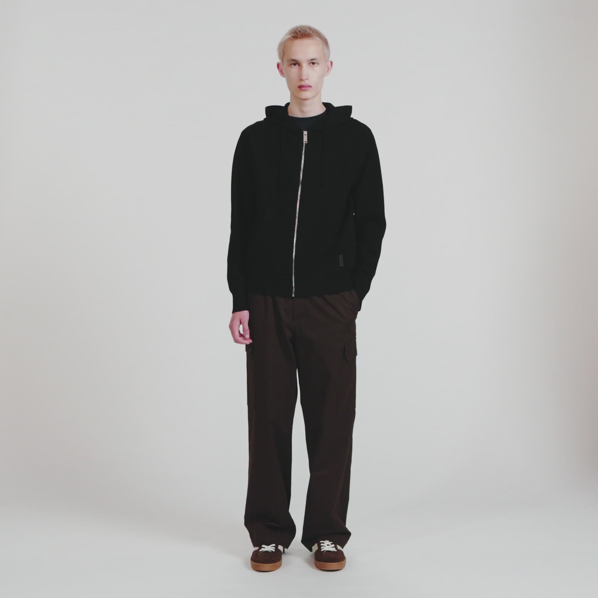 Home Zip Hoodie Oversized Sweatshirt Black