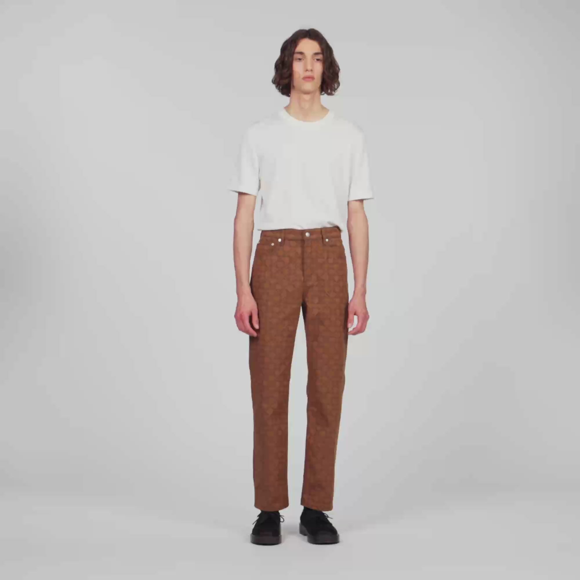 Regular Gold Cross Square Cross motif jeans Tobacco Brown