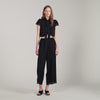 Hailey Fluid Paisley Jacquard Trousers Black