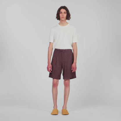 Jacquard Cross Short Square Cross patterned shorts Chocolate