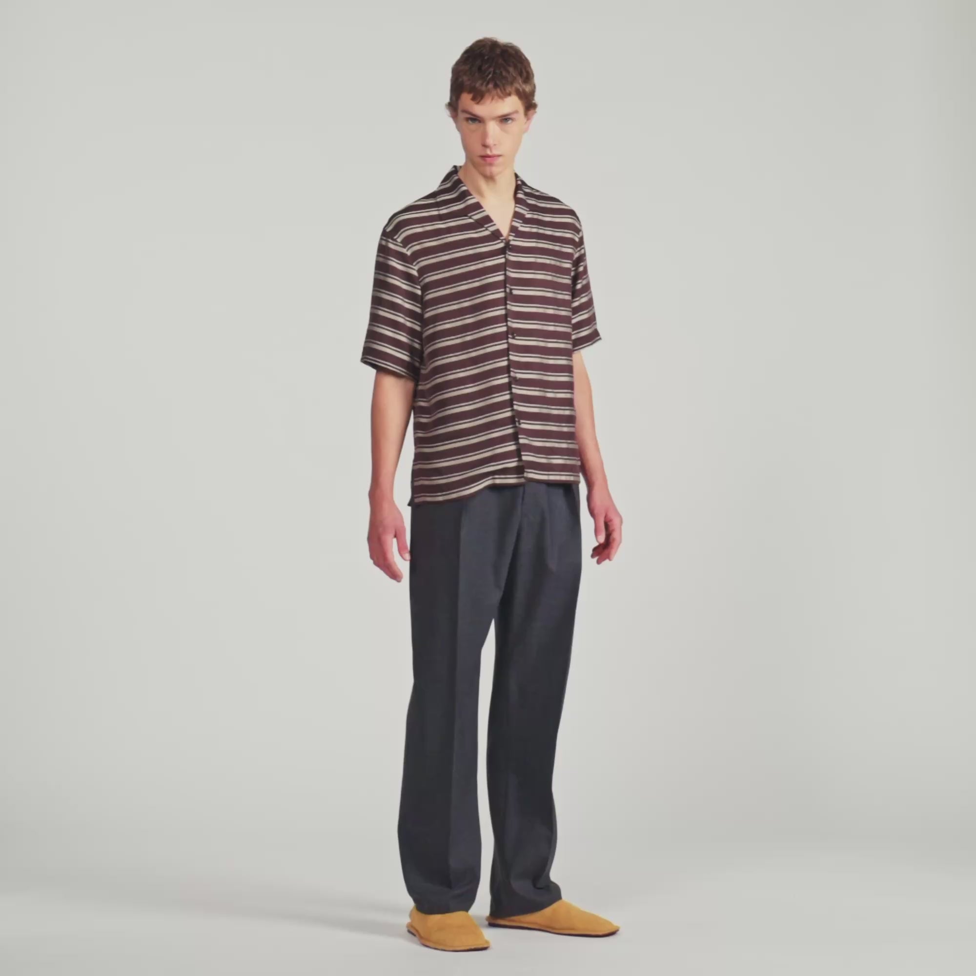 Stripy Shirt Mc Striped boat neck shirt Chocolate