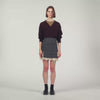 Poesa Short skirt with lace panel Grey