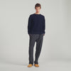 Sponge Crewneck Terry Knit Jumper Navy Blue