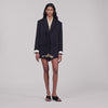 Basilencia Mixed-Material Satin Jacket Black