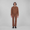 Trucker Padded Cross Square Cross denim jacket Tobacco Brown