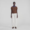 Mado Cardigan with denim collar Brown