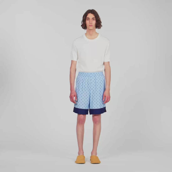 Micro Cross Short Square Cross patterned shorts Sky Blue