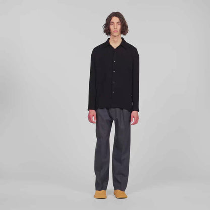 Crinkle Shirt Crinkled loose-fit shirt Black