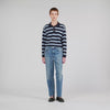 Stanislas Striped Polo Jumper Navy Blue