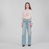 Sigrid Straight-leg leather detail jeans Blue Jean