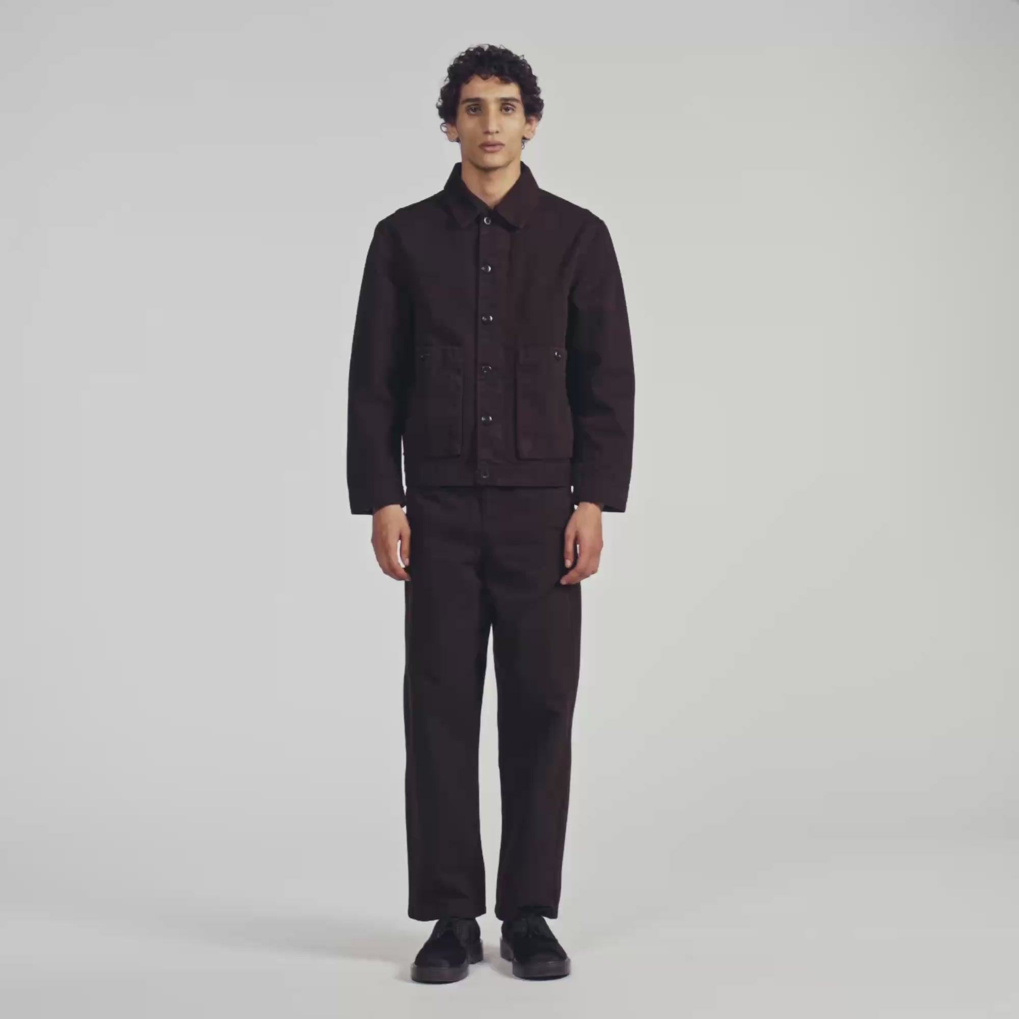 Oversize Denim Worker Denim worker jacket Chocolate