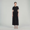 Judith Peplum Knit Maxi Dress Black