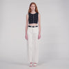 Lilia Jewelled Embroidered Knit Crop Top Black