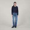 Coatigan With Ruffled Collar Deep Blu