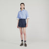 Soizig Tailored Pleated Shorts Navy Blue